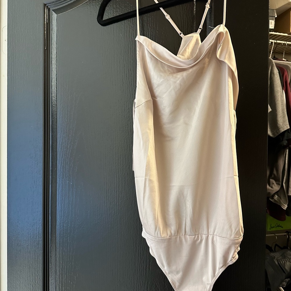 Astr Cream One Piece Bodysuit with Sweetheart Neckline - Picture 5 of 7
